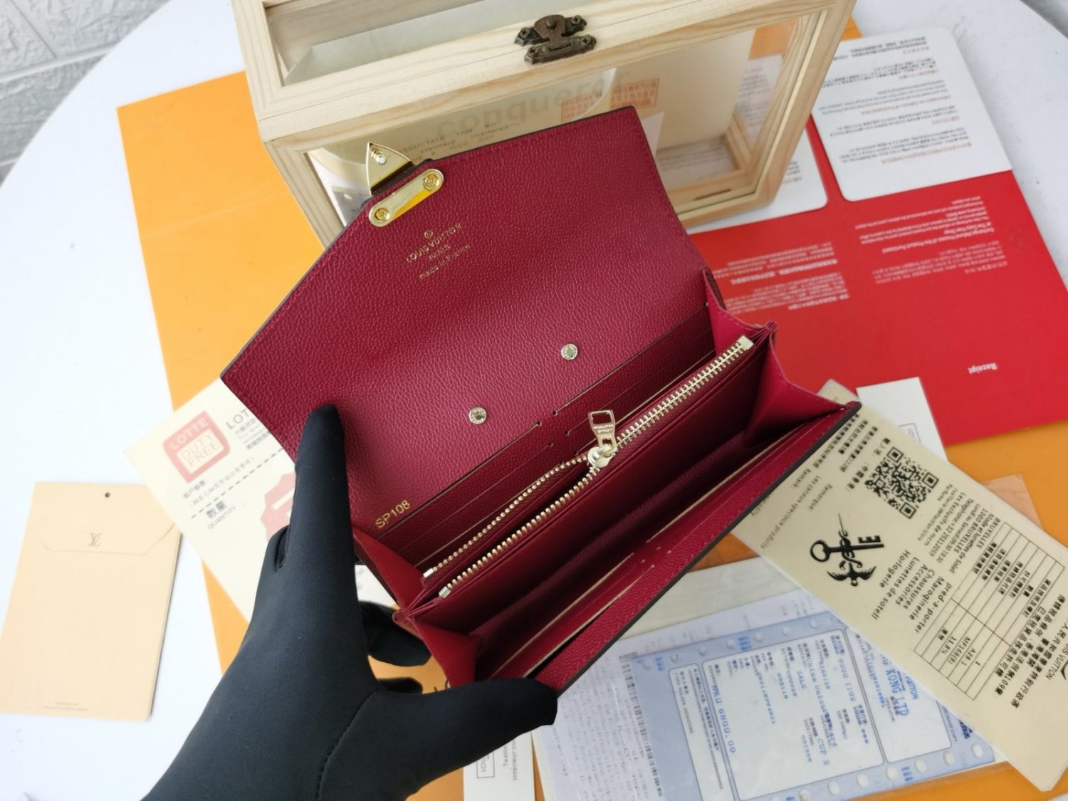 LV Diamond pattern leather embossed pochette metis handbag envelope wallet