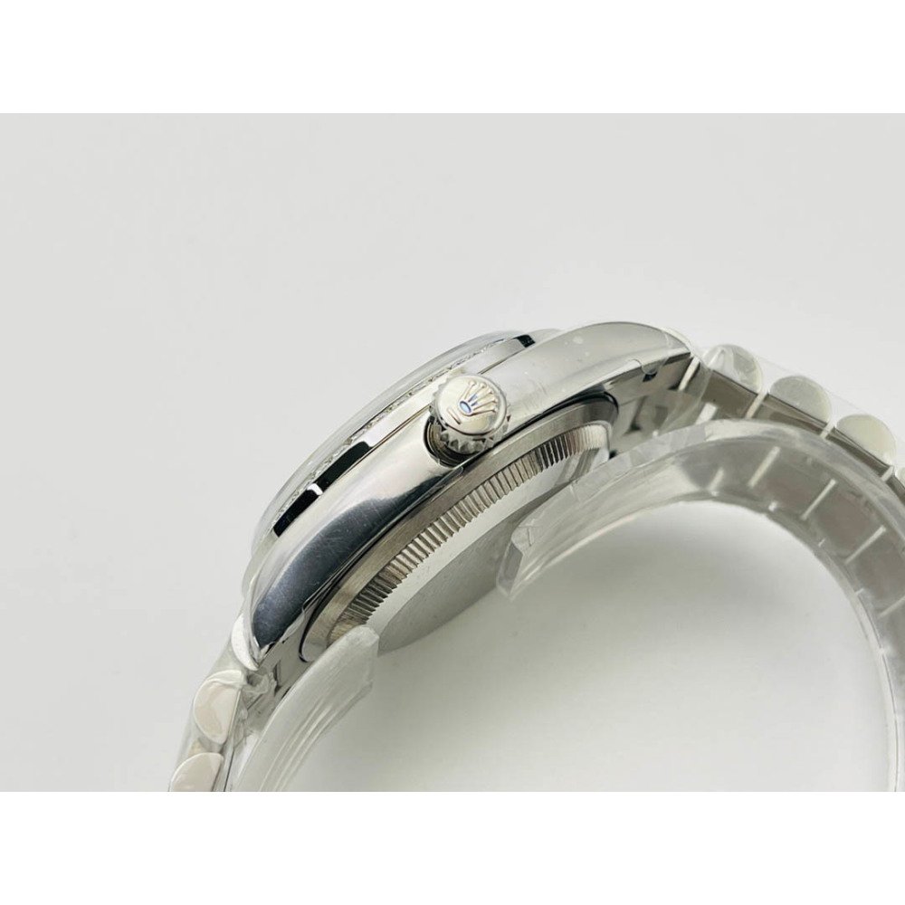 Rolex Day-Date White Gold Dial All Diamond Swiss Clone 3255 Movement