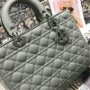 Lady Dior seven check frosted rattan beef leather clamshell handbag with shoulder strap M0566
