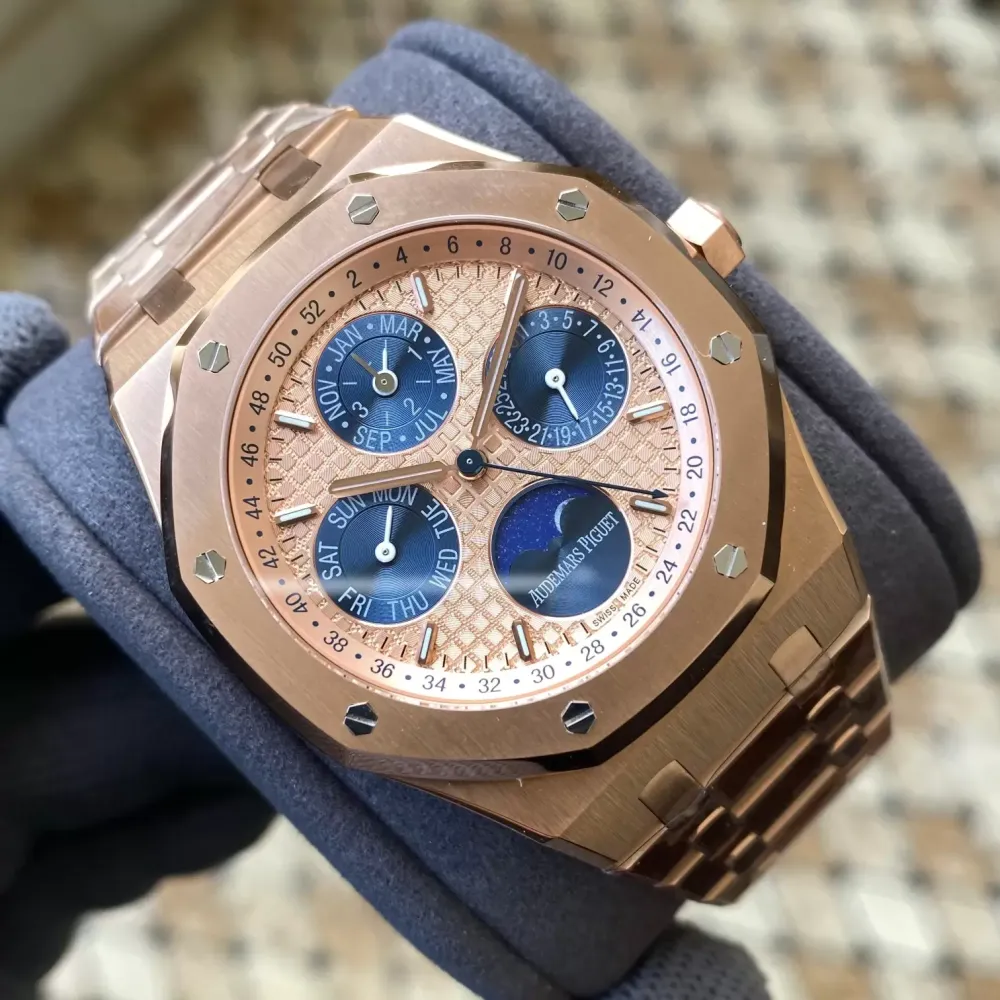 AP Royal Oak 41mm Complicated 26574 RG APS F1:1 Best Edition Rose Gold Dial on GR Bracelet A5134 (CHS)