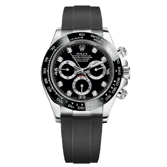 Rolex Daytona White Gold Black Dial Oysterflex Strap 116519LN-0025 Unworn
