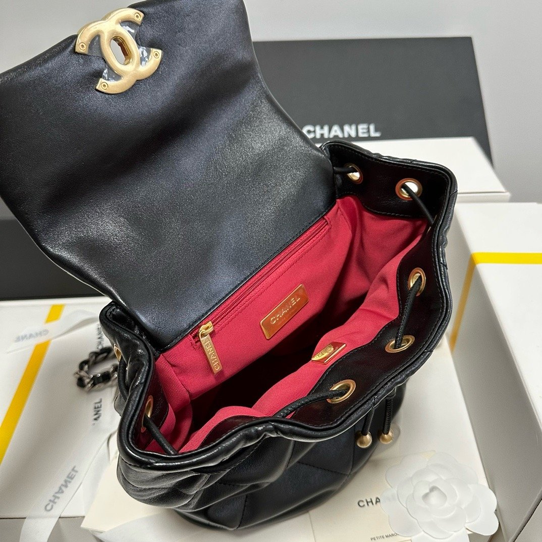 【 Original imported leather all steel 】 24C Early Spring Resort Series 19 Double backpacks come ZP AS4223w1380