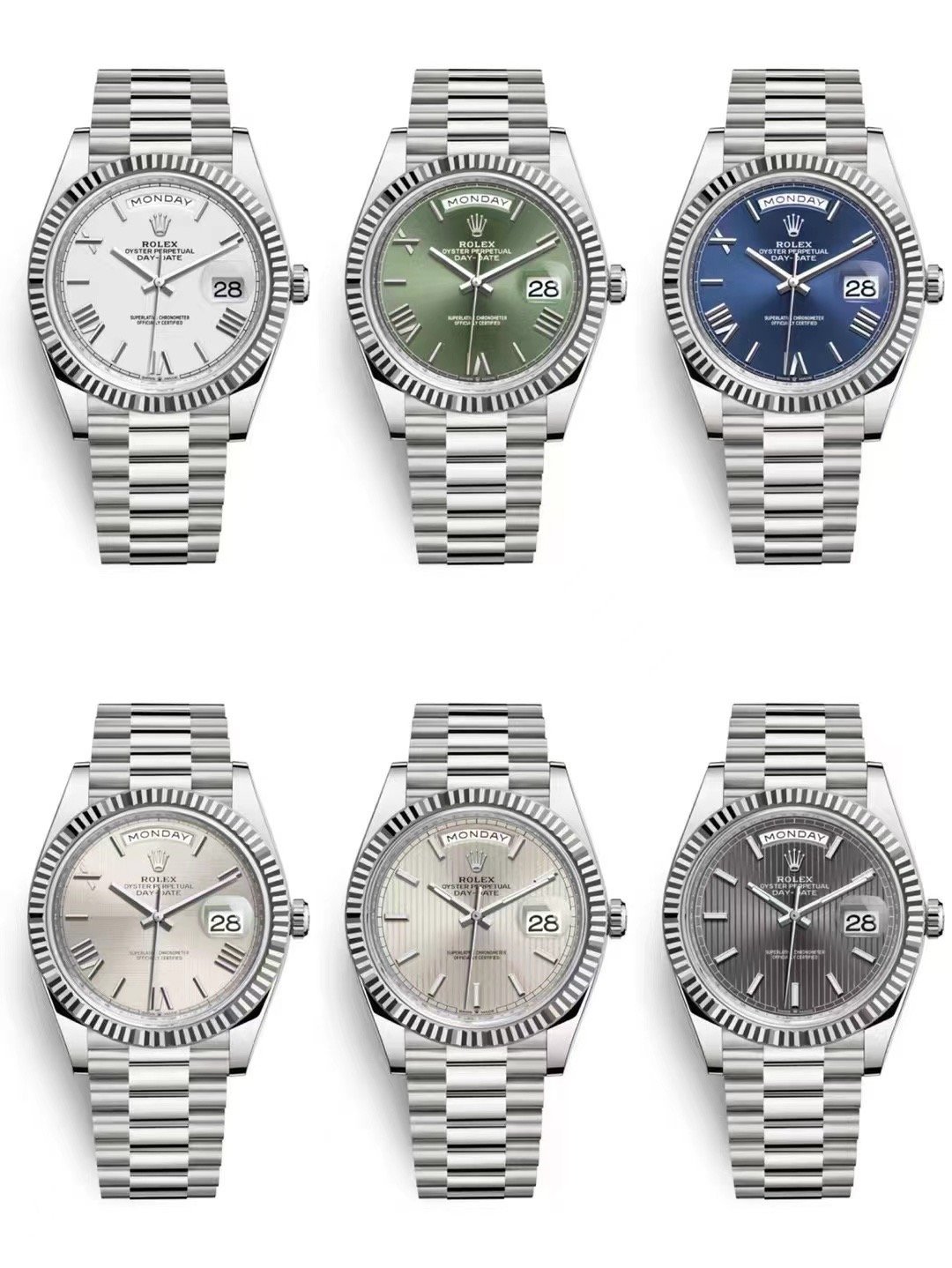 Rolex Day-Date 40mm 3255 white or blue