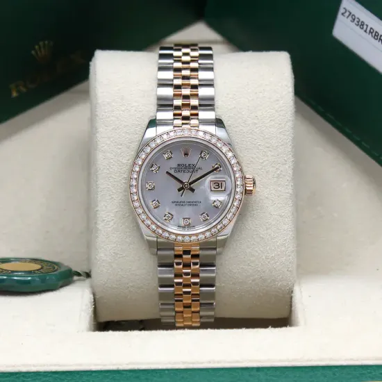 Christmas Promotion -Rolex Lady Datejust 28mm Everose Diamond Bezel Two-Tone 279381 For Women New