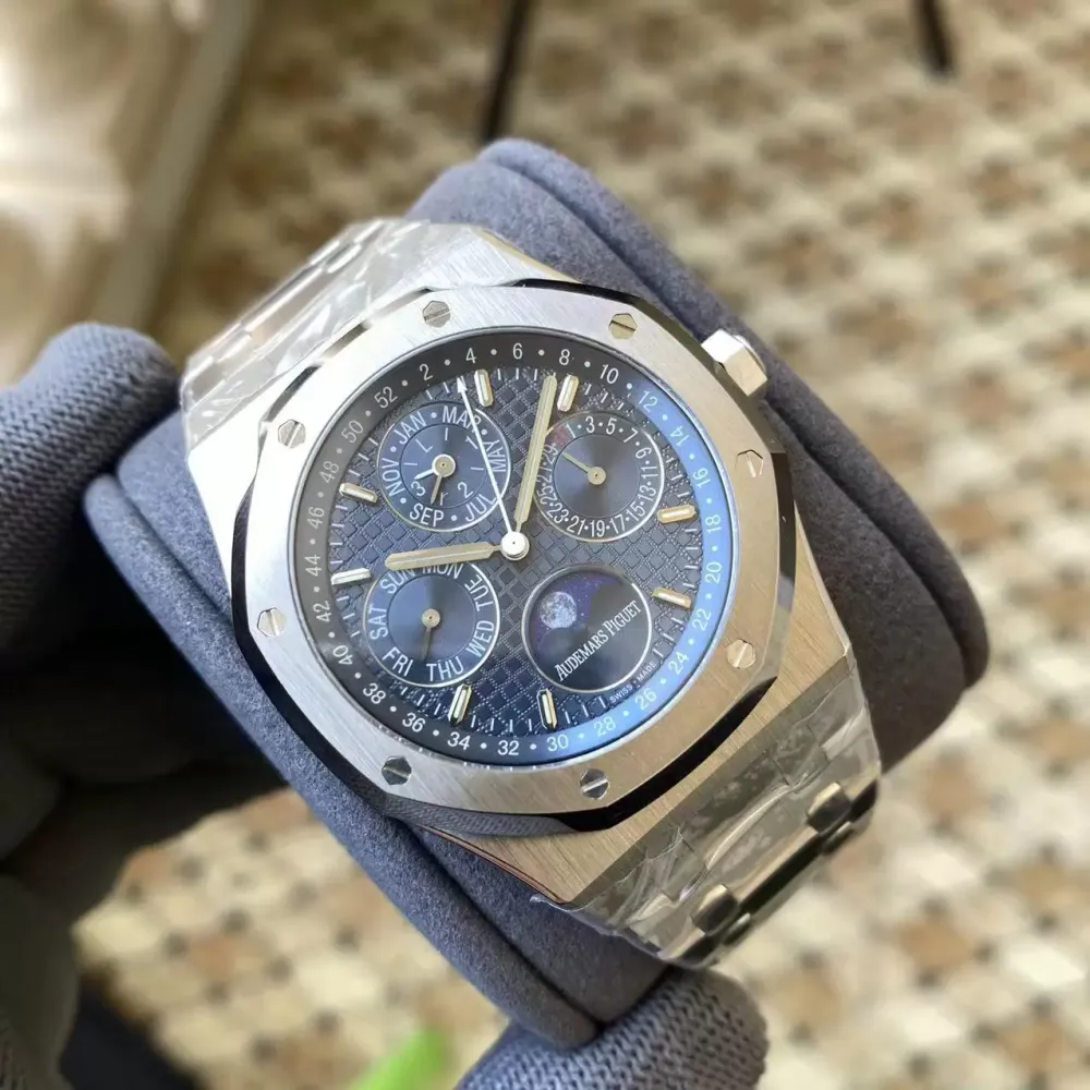 AP Royal Oak 41mm Complicated 26574 SS APS F1:1 Best Edition Blue Dial on SS Bracelet A5134 (CHS)