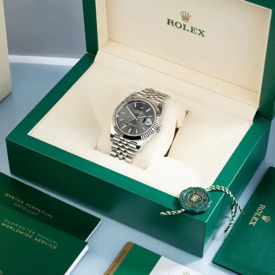 Rolex Datejust 41 Gray Dial Oystersteel and White Gold M126334-0014 Superclone