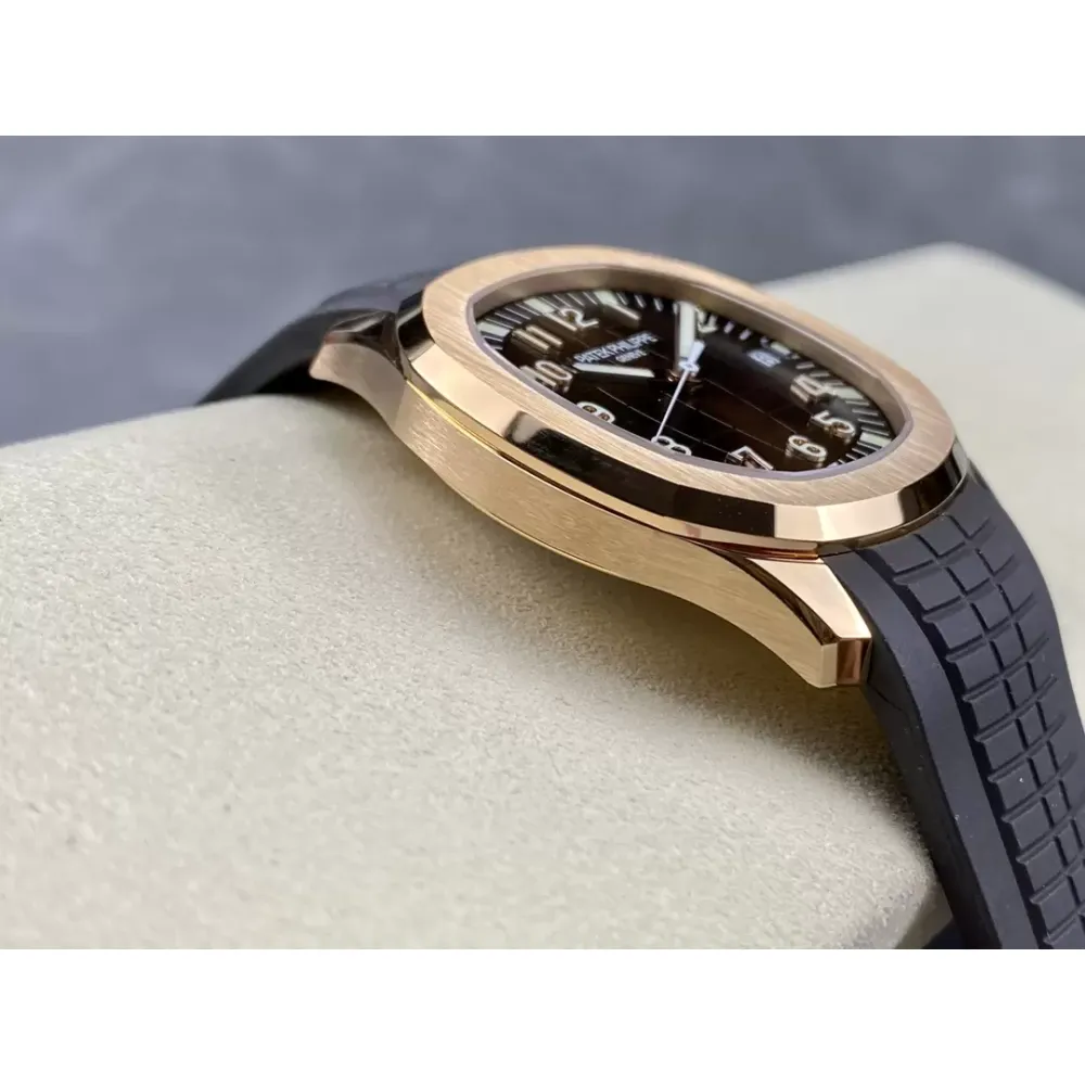Patek Philippe Aquanaut 5167R-001 RG 3KF Best Edition Brown Dial on Black Rubber Strap A324 Super Clone V3
