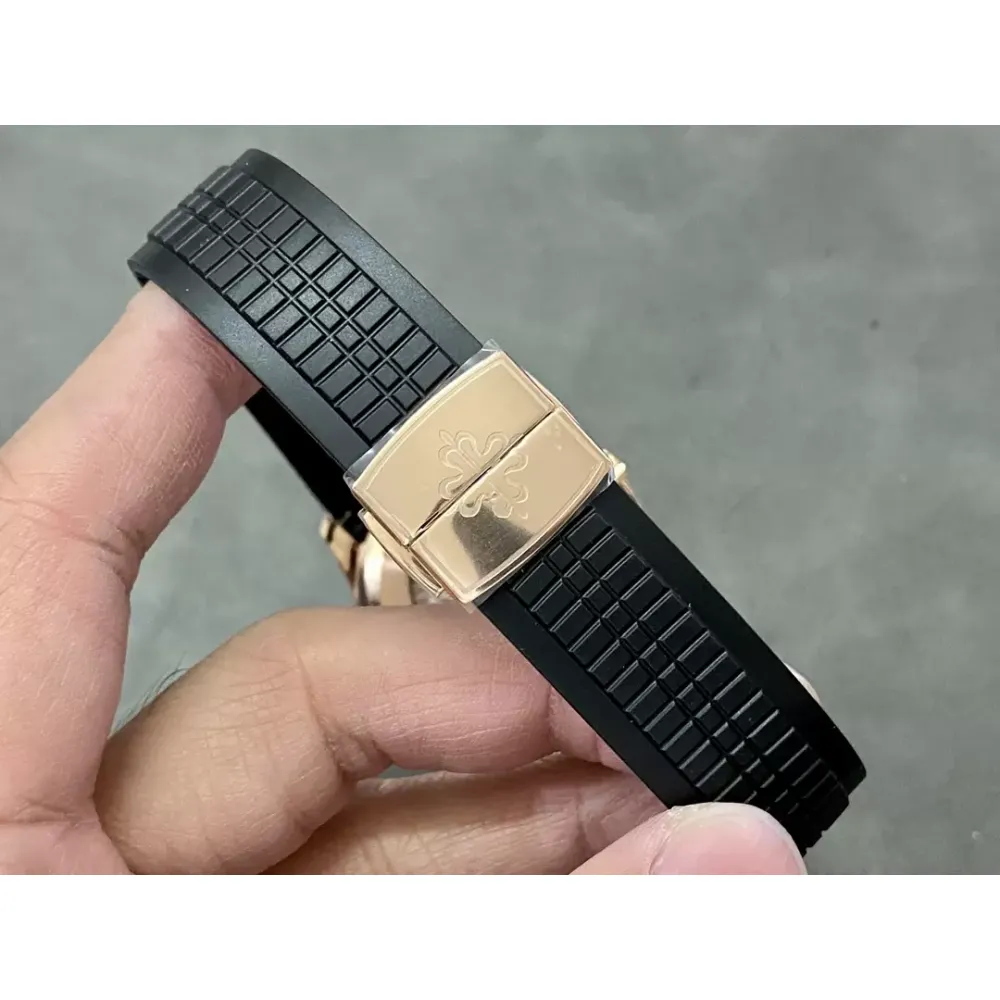Patek Philippe Aquanaut 5167R-001 RG 3KF Best Edition Brown Dial on Black Rubber Strap A324 Super Clone V2