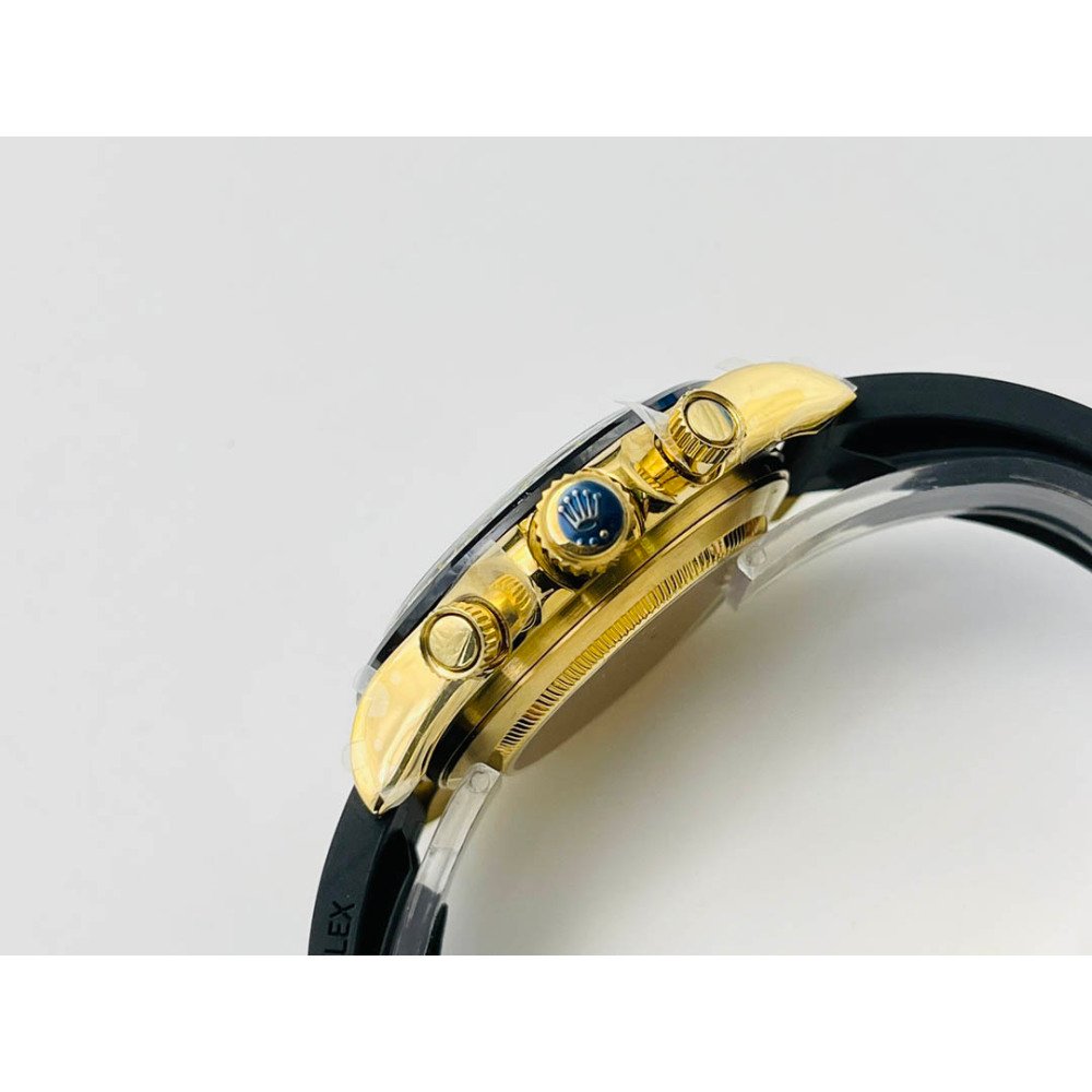 Rolex Daytona 116518LN Gold Yellow Black Dial Rubber 1:1 Super Clone 4130 Movement