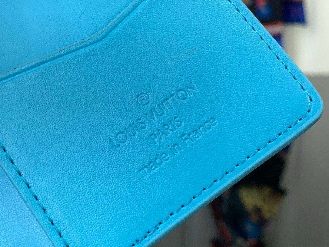 LV light blue (embossed) wallet wallet card holder