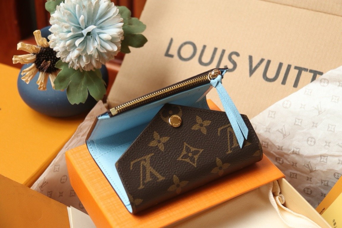 LV Monogram Blue Card Holder