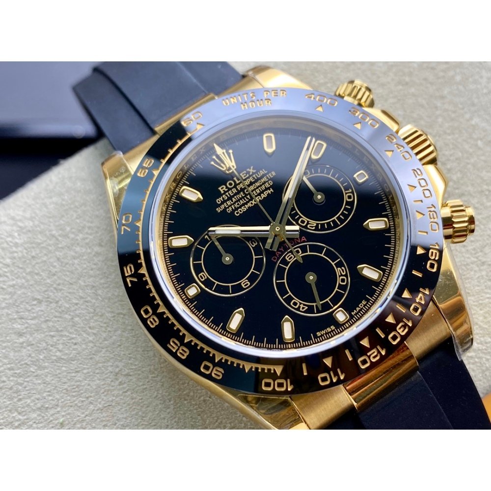 Rolex Daytona 116518LN Black Dial Rubber Strap A7750 Movement