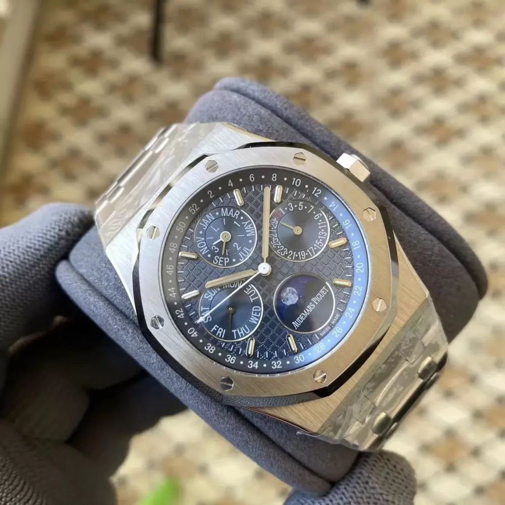 AP Royal Oak 41mm Complicated 26574 SS APS F1:1 Best Edition Blue Dial on SS Bracelet A5134 (CHS)