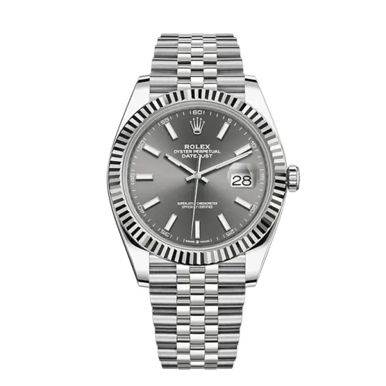 Rolex Datejust 41 Gray Dial Oystersteel and White Gold M126334-0014 Superclone