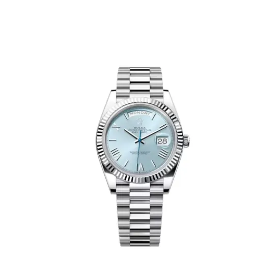 Rolex Oyster Perpetual Day-Date President 40mm in Platinum with Ice-Blue Dial Men's Watch 228236-0012 Brand New