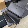 LE CASSANDRE Smooth leather envelope and chain wallet Black lambskin/gold 743050