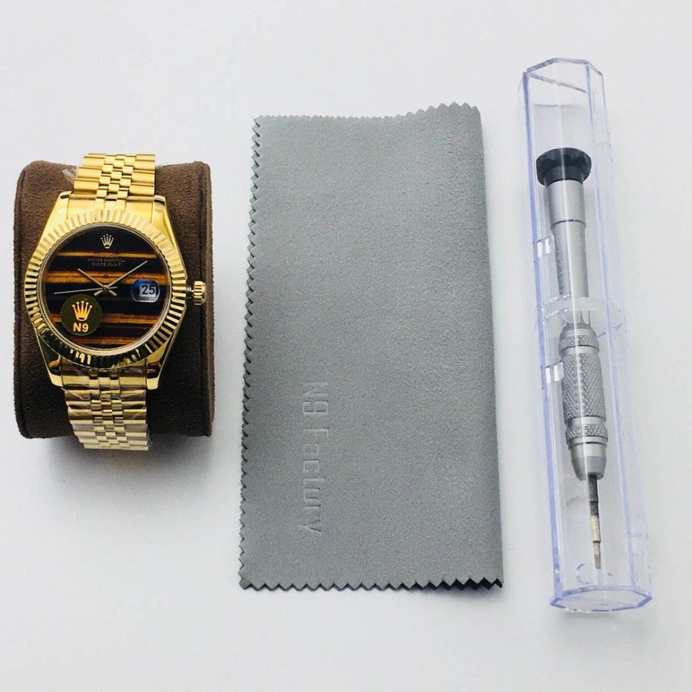 Rolex Datejust 1601 Gold Tiger Eye Dial Jubilee Bracelet Swiss Clone Movement