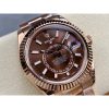 Rolex Sky-Dweller 336934 1:1 Best Edition Rose Gold Chocolate Dial Steel Swiss 2824 Movement