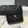 Chanel 23K litchi leather ball pattern chain backpack AS4490W1080