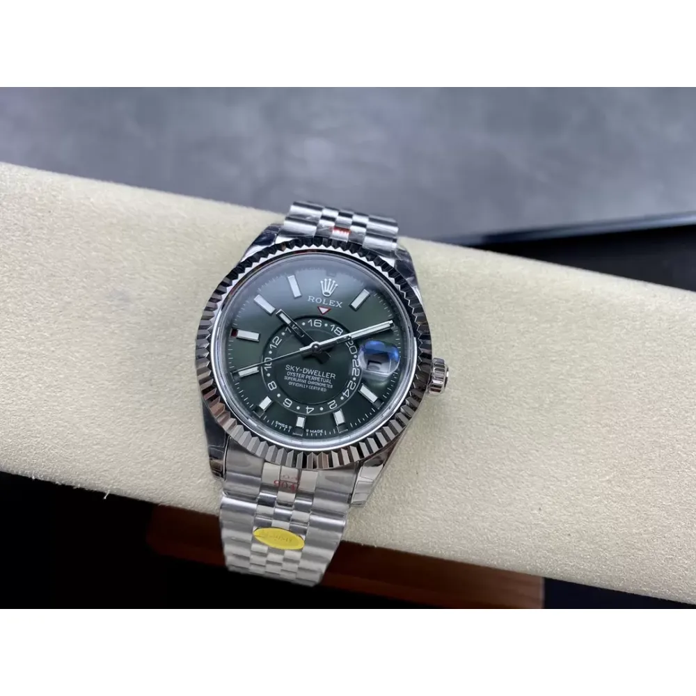 Rolex Sky-Dweller 336934 Navigator Series Green Dial Steel Swiss 2824 Movement