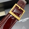 2024 Spring and Summer New Patent Leather Underarm Bag! Le5A7 Bag Hobo Bag Patent Leather Burgundy/Gold 657228