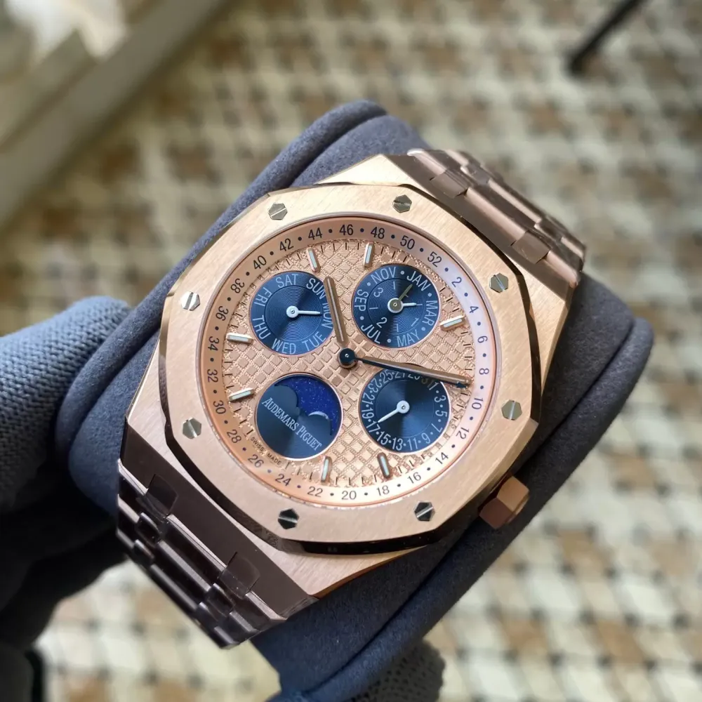 AP Royal Oak 41mm Complicated 26574 RG APS F1:1 Best Edition Rose Gold Dial on GR Bracelet A5134 (CHS)