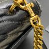 New College Shiny Cracked Mini Messenger Bag Waxed Black Leather/Antique Gold 779430