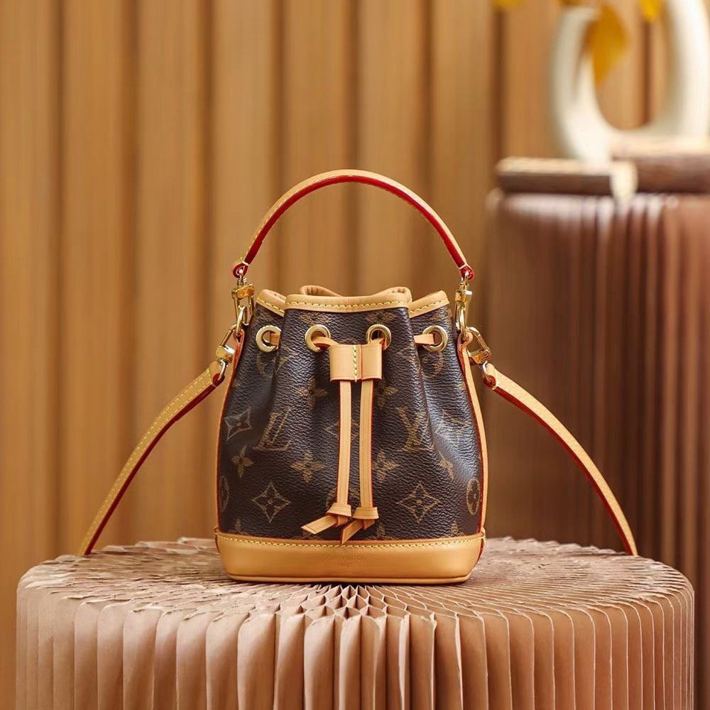 Louis Vuitton Nano Mini small bucket m81266 old flower 13*16*10cm