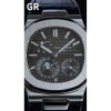 PATEK PHILIPPE Nautilus 5712G-001 SS GRF 1:1 Best Edition Black Dial on Black Leather Strap A240