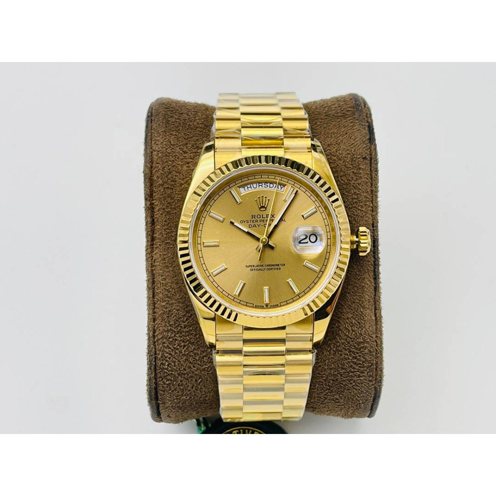 Rolex Day-Date All Gold Champagne Dial Super Clone Swiss 3255 Movement