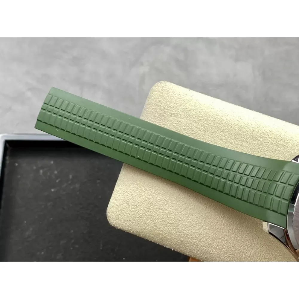 Patek Philippe Aquanaut 5168G-010 SS 3KF Best Edition Green Dial on Green Rubber Strap A324 Super Clone V3