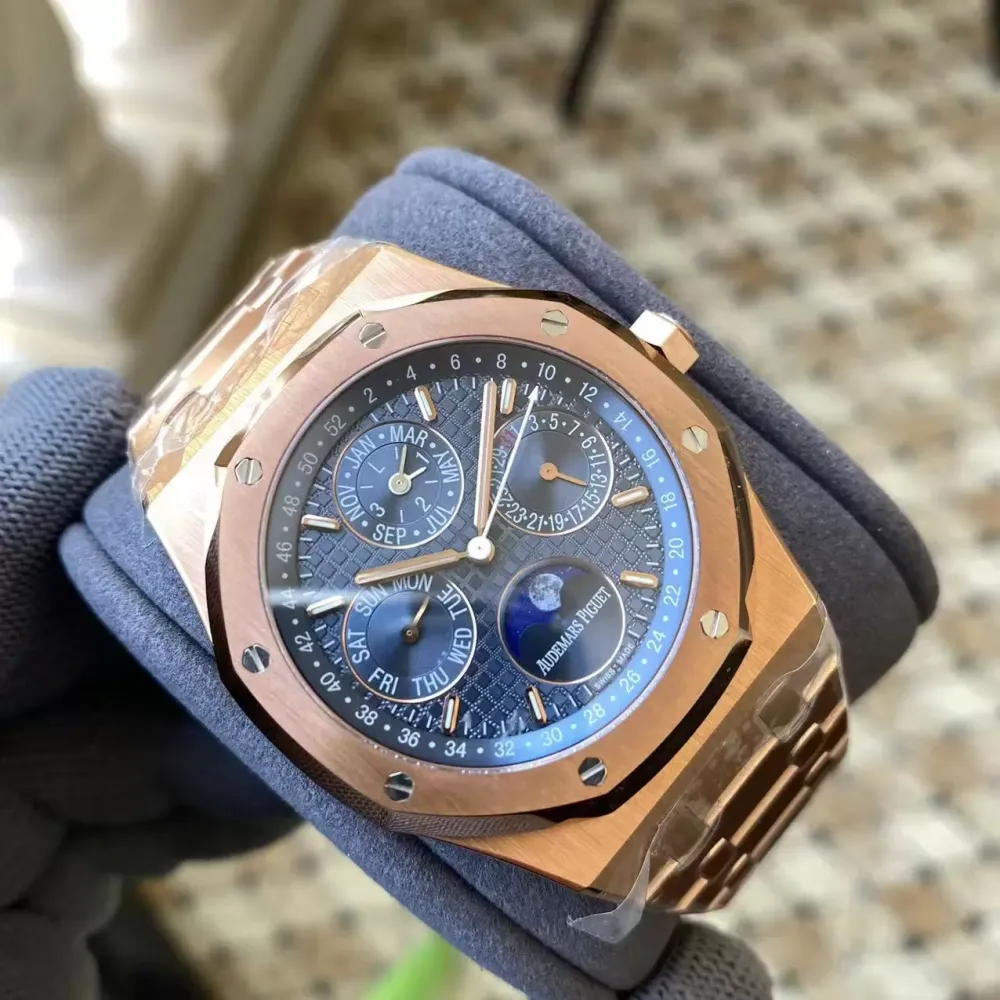 AP Royal Oak 41mm Complicated 26574 RG APS F1:1 Best Edition Blue Dial on GR Bracelet A5134 (CHS)
