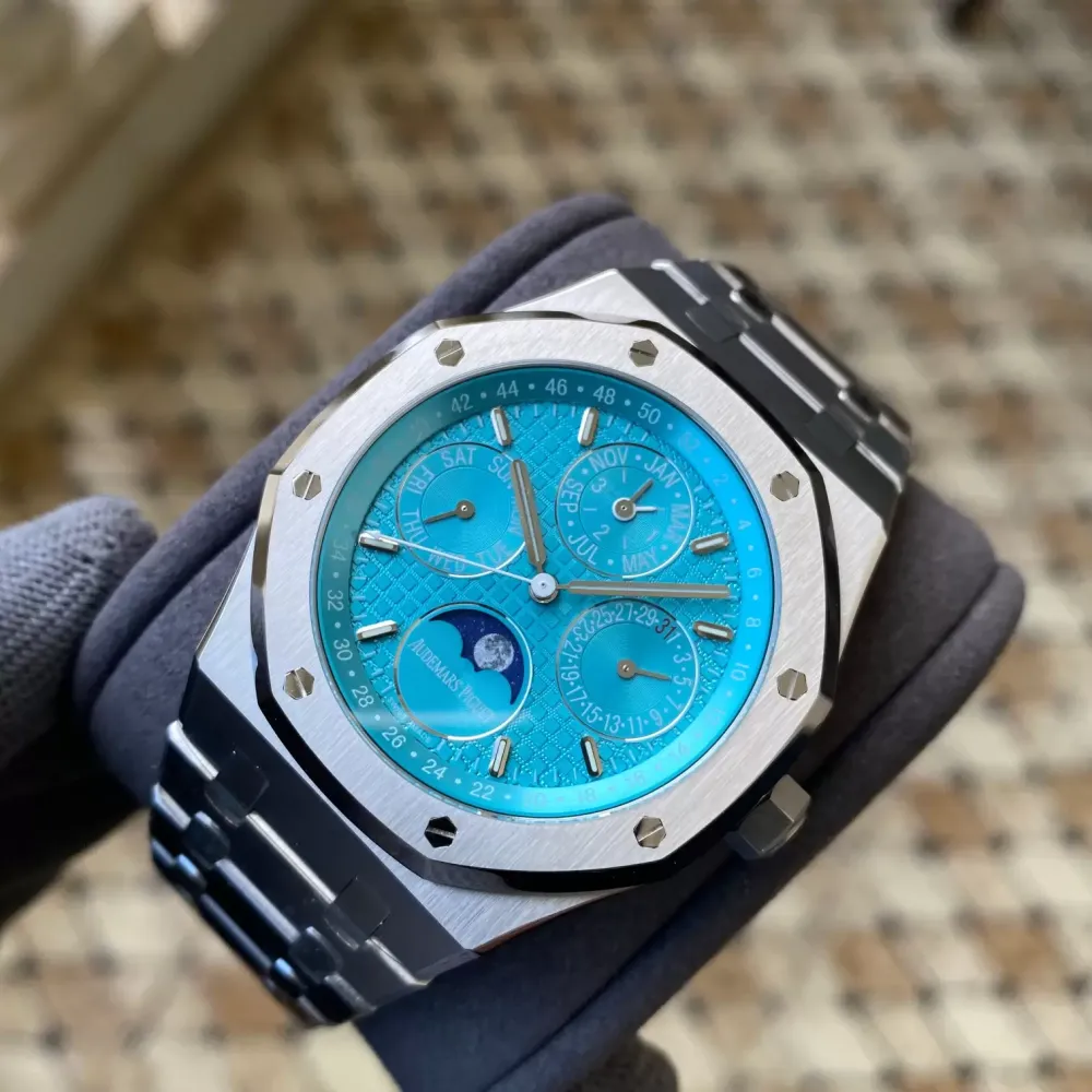AP Royal Oak 41mm Complicated 26574 SS APS F1:1 Best Edition Tiffany Blue Dial on SS Bracelet A5134 (CHS)