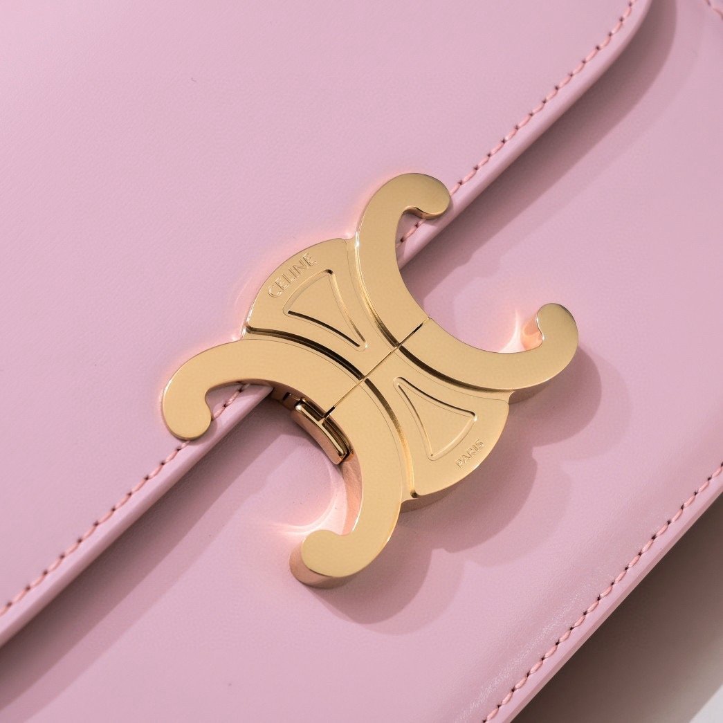 Celline Triomphe Small Box Leather Sakura Pink
