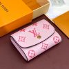 LV Pink! Short! Wallet Wallet made of soft monogramempreinte leather