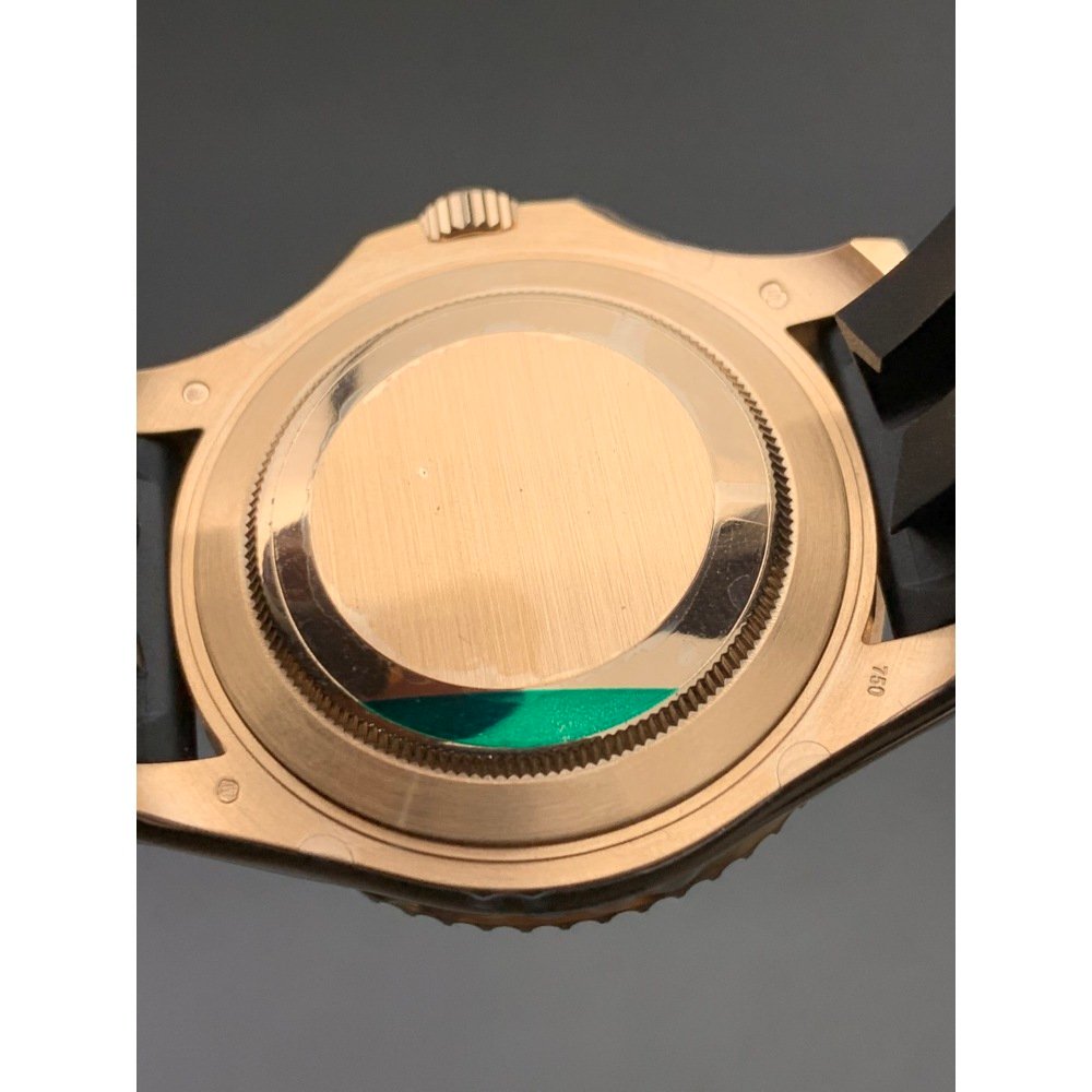 Rolex Yacht-Master 116655 Rose Gold Black Ceramic Bezel Rubber Strap 3235 Movement