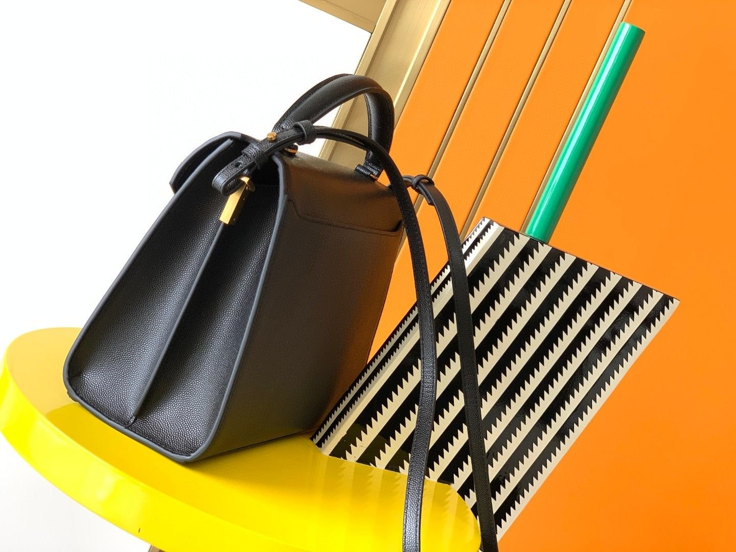 Cassandra Medium Grain-Pressed Leather Tote Bag