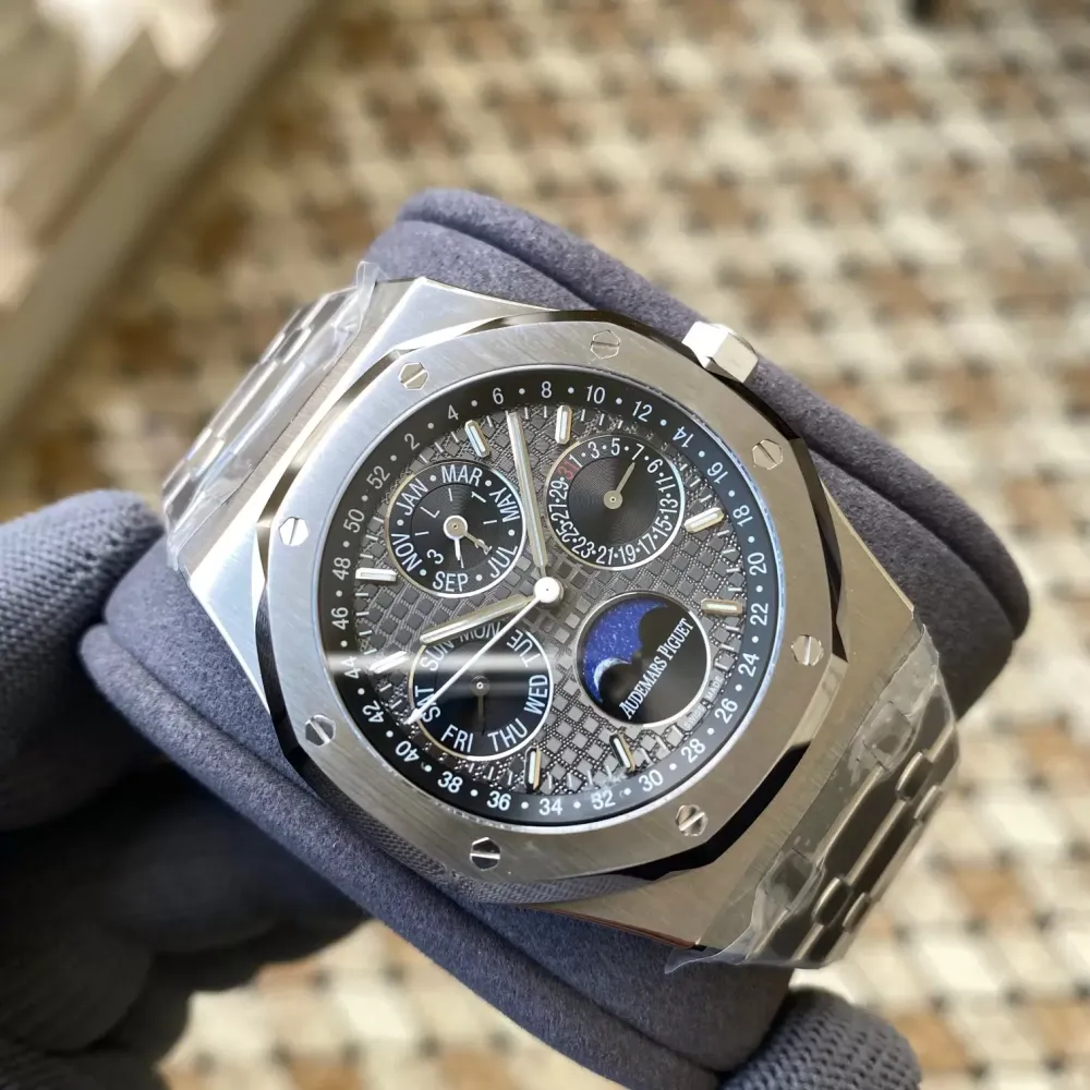 AP Royal Oak 41mm Complicated 26574 SS APS F1:1 Best Edition Grey Dial on SS Bracelet A5134 (CHS)