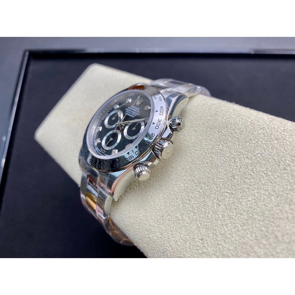 Rolex Daytona 116520 White Black Diamond Dial Steel A7750 Movement