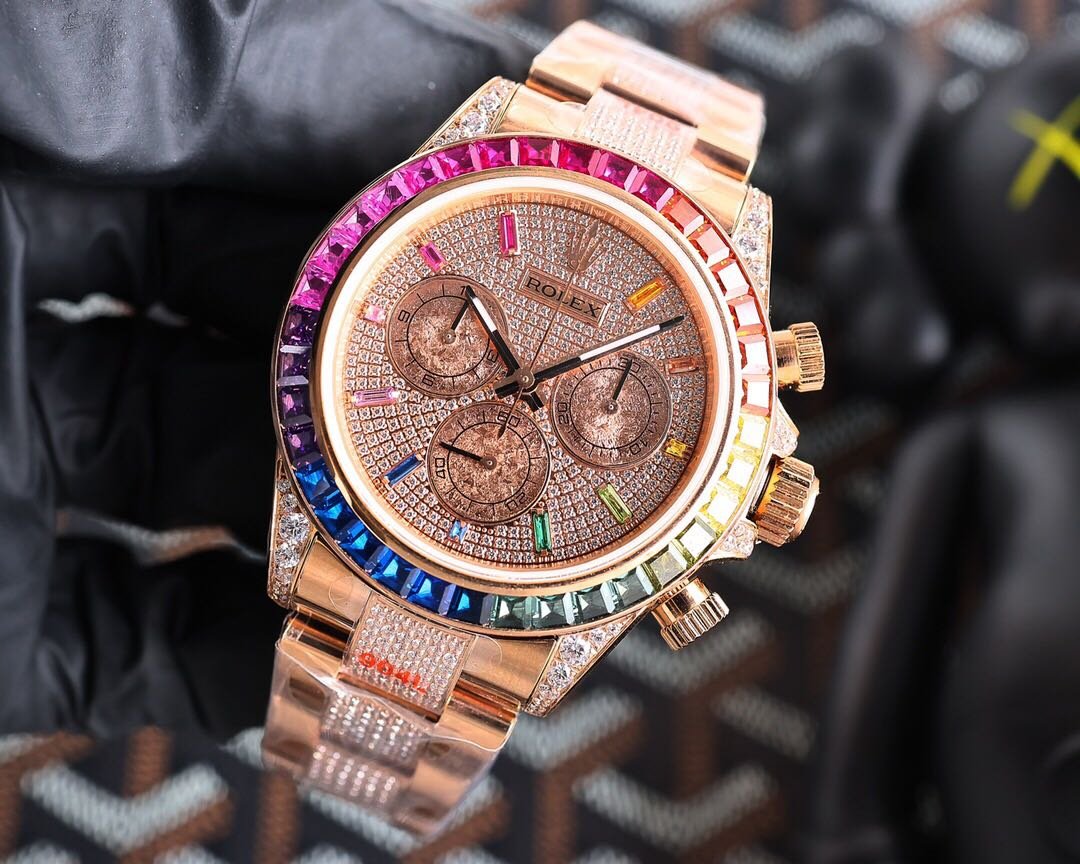 Rolex Over the top of the Rainbow - Rolex rainbow Ring Datona Platinum eye Cal.7750 mechanical timing