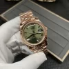 Rolex Day-Date 228235 Rose Gold Green Roman Dial President Bracelet Swiss 3255 Movement