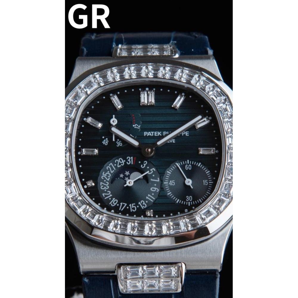 PATEK PHILIPPE Nautilus 5724G-001 SS GRF 1:1 Best Edition Blue Dial on Blue Leather Strap A240