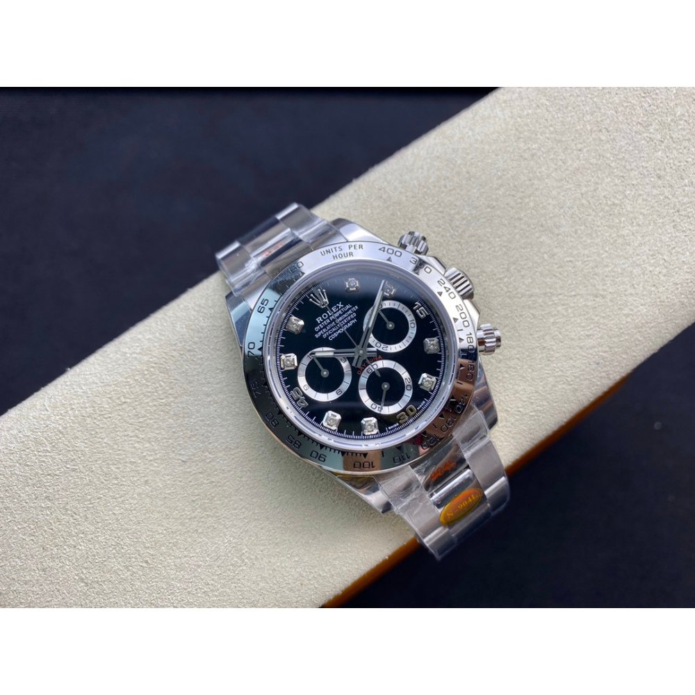 Rolex Daytona 116520 White Black Diamond Dial Steel A7750 Movement