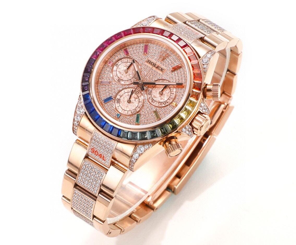 Rolex Over the top of the Rainbow - Rolex rainbow Ring Datona Platinum eye Cal.7750 mechanical timing