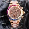 Rolex Over the top of the Rainbow - Rolex rainbow Ring Datona Platinum eye Cal.7750 mechanical timing