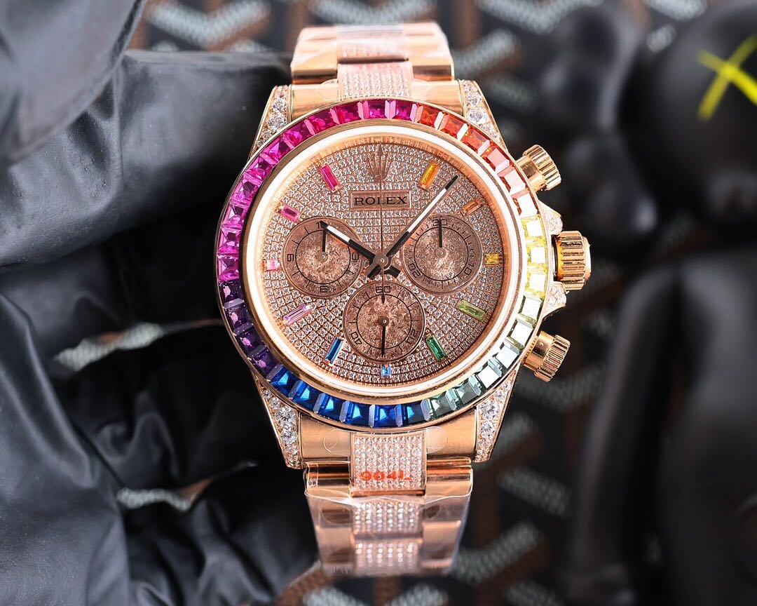 Rolex Over the top of the Rainbow - Rolex rainbow Ring Datona Platinum eye Cal.7750 mechanical timing