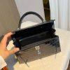 KL25 Midnight Blue High Gloss Silver Buckle Hermès Handbag