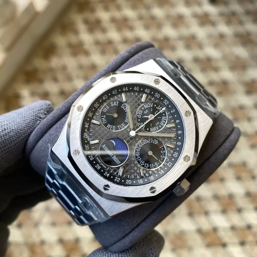 AP Royal Oak 41mm Complicated 26574 SS APS F1:1 Best Edition Grey Dial on SS Bracelet A5134 (CHS)