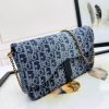 𝐃𝐢𝐨𝐫 Saddle chain handbag denim D fabric D6302