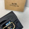Coach September new signature logo patent leather premium leather wallet